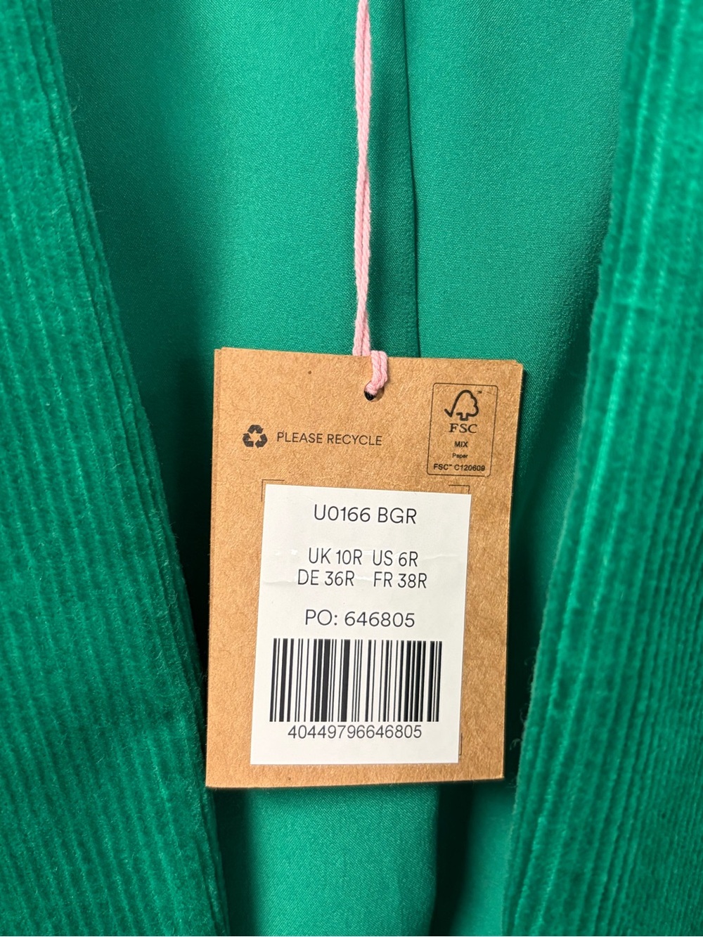 BODEN The Marylebone Corduroy Tailored Business Casual Blazer Green Size 6 NWT - Picture 6 of 10